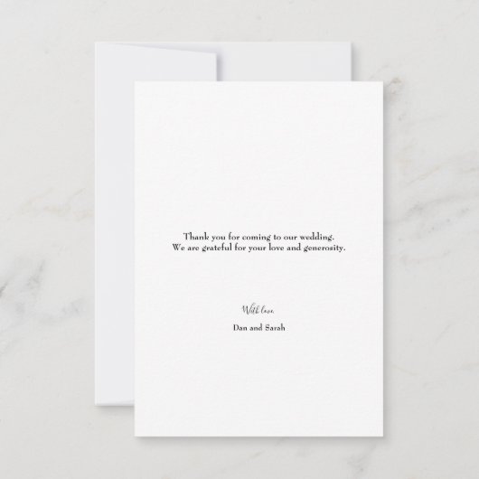 Aangepast fotocollage Modern Wedding Chalkboard Bedankkaart (Achterkant)