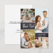 Aangepast fotocollage Modern Wedding Chalkboard Bedankkaart (Voorkant / Achterkant)