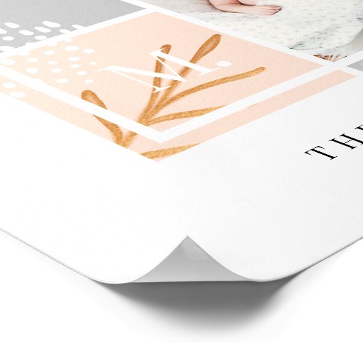 Aangepast fotocollage monogram modern thema poster (Hoek)