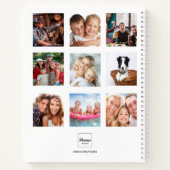 Aangepast fotocollage monogram wit modern dagboek notitieboek (Achterkant)