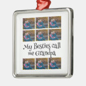 Aangepast fotocollage opa 9 metalen ornament (Links)