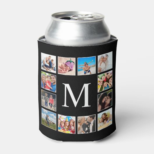 Aangepast fotocollage, speciaal aangepast zwart blikjeskoeler (Blikje Voorkant)