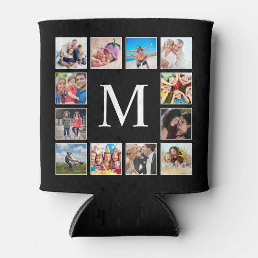 Aangepast fotocollage, speciaal aangepast zwart blikjeskoeler (Voorkant)