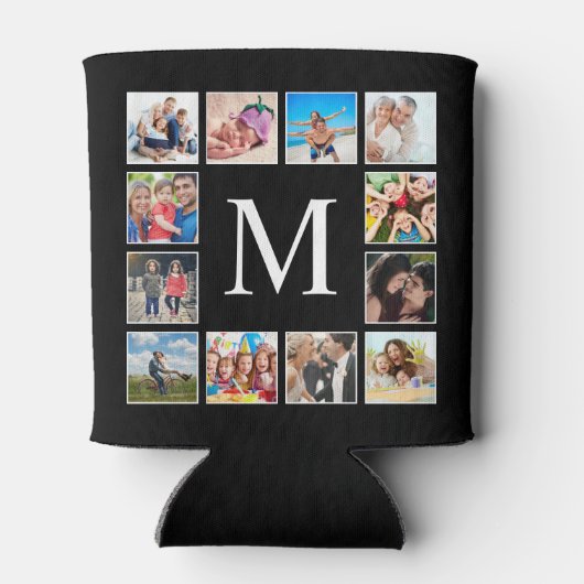 Aangepast fotocollage, speciaal aangepast zwart blikjeskoeler (Achterkant)