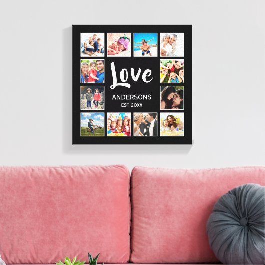 Aangepast fotocollage, speciaal aangepast zwart canvas afdruk (Insitu (Woonkamer))