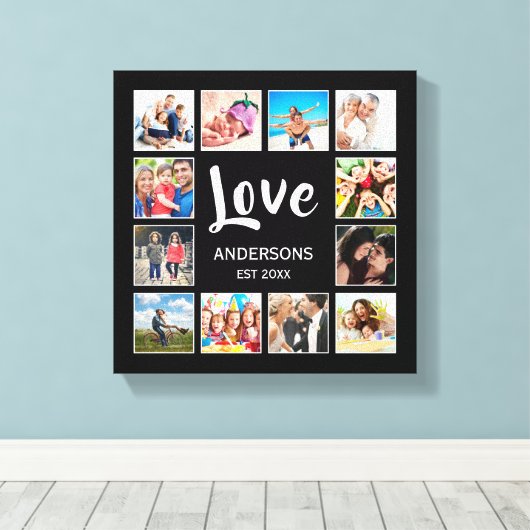 Aangepast fotocollage, speciaal aangepast zwart canvas afdruk (Insitu (Houten vloer))