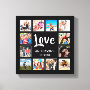 Aangepast fotocollage, speciaal aangepast zwart canvas afdruk