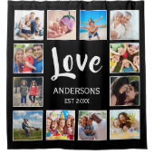 Aangepast fotocollage, speciaal aangepast zwart douchegordijn (Voorkant)