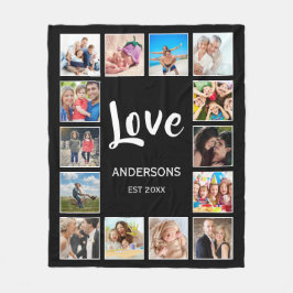 Aangepast fotocollage, speciaal aangepast zwart fleece deken