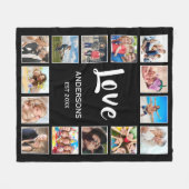 Aangepast fotocollage, speciaal aangepast zwart fleece deken (Voorkant (Horizontaal))