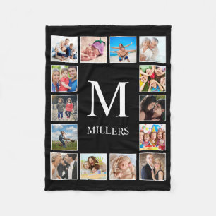 Aangepast fotocollage, speciaal aangepast zwart fleece deken
