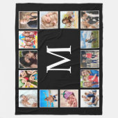 Aangepast fotocollage, speciaal aangepast zwart fleece deken (Voorkant)