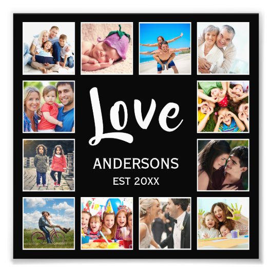 Aangepast fotocollage, speciaal aangepast zwart foto afdruk (Voorkant)