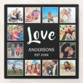 Aangepast fotocollage, speciaal aangepast zwart glazen onderzetter (Voorkant)