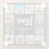 Aangepast fotocollage, speciaal aangepast zwart glazen onderzetter (Achterkant)