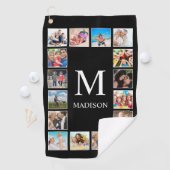 Aangepast fotocollage, speciaal aangepast zwart golfhanddoek (Insitu)