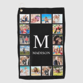 Aangepast fotocollage, speciaal aangepast zwart golfhanddoek (Voorkant)