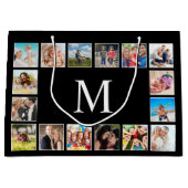 Aangepast fotocollage, speciaal aangepast zwart groot cadeauzakje (Voorkant)