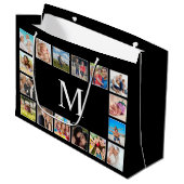 Aangepast fotocollage, speciaal aangepast zwart groot cadeauzakje (Voorkant Gekanteld)