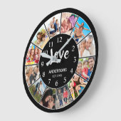 Aangepast fotocollage, speciaal aangepast zwart grote klok (Hoek)