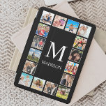 Aangepast fotocollage, speciaal aangepast zwart iPad air cover<br><div class="desc">Creëer uw eigen persoonlijke 16 fotocollage,  ipad smart cover background. Het slimme steunvlak van het toetsenbord kenmerkt ook uw monogram. Voeg uw favoriete foto's,  design of kunstwerken toe aan iets echt unieks te creëer.</div>