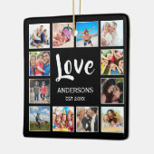 Aangepast fotocollage, speciaal aangepast zwart keramisch ornament (Links)