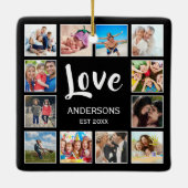 Aangepast fotocollage, speciaal aangepast zwart keramisch ornament (Achterkant)