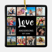 Aangepast fotocollage, speciaal aangepast zwart keramisch ornament (Voorkant)