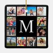 Aangepast fotocollage, speciaal aangepast zwart keramisch ornament (Achterkant)