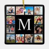 Aangepast fotocollage, speciaal aangepast zwart keramisch ornament (Voorkant)