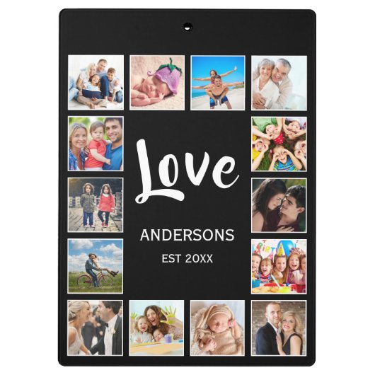 Aangepast fotocollage, speciaal aangepast zwart klembord (Achterkant)