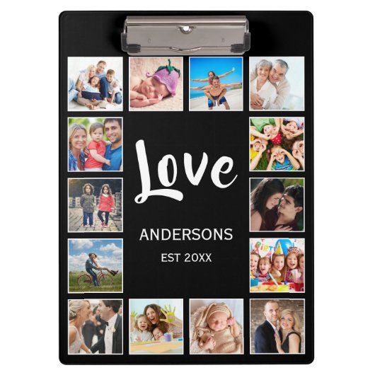 Aangepast fotocollage, speciaal aangepast zwart klembord (Voorkant)