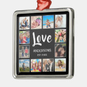 Aangepast fotocollage, speciaal aangepast zwart metalen ornament (Links)