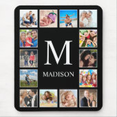 Aangepast fotocollage, speciaal aangepast zwart muismat (Voorkant)