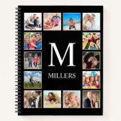 Aangepast fotocollage, speciaal aangepast zwart notitieboek (Voorkant)