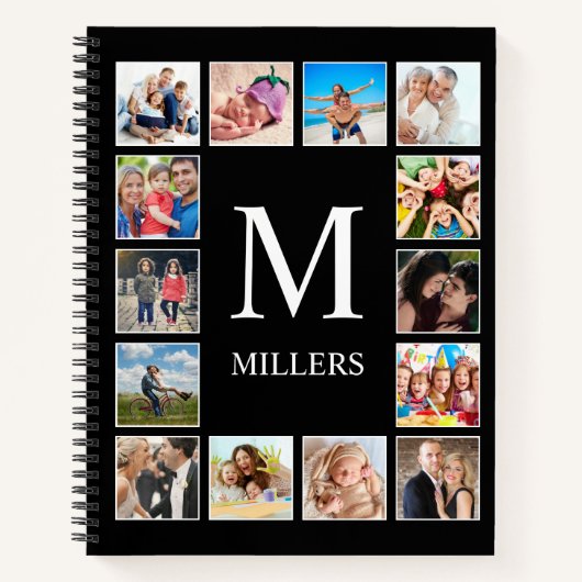 Aangepast fotocollage, speciaal aangepast zwart notitieboek (Voorkant)
