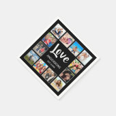 Aangepast fotocollage, speciaal aangepast zwart servet (Hoek)