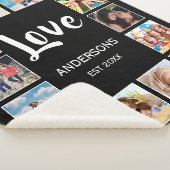 Aangepast fotocollage, speciaal aangepast zwart sherpa deken (3/4)