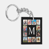 Aangepast fotocollage, speciaal aangepast zwart sleutelhanger (Voorkant Links)
