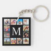 Aangepast fotocollage, speciaal aangepast zwart sleutelhanger (Achterkant)