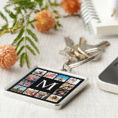 Aangepast fotocollage, speciaal aangepast zwart sleutelhanger (Zijkant)