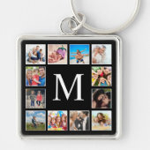 Aangepast fotocollage, speciaal aangepast zwart sleutelhanger (Voorkant)