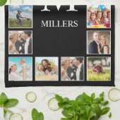 Aangepast fotocollage, speciaal aangepast zwart theedoek (Gevouwen)