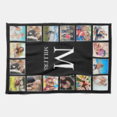 Aangepast fotocollage, speciaal aangepast zwart theedoek (Horizontaal)