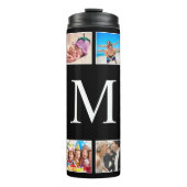 Aangepast fotocollage, speciaal aangepast zwart thermosbeker (Voorkant)