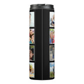 Aangepast fotocollage, speciaal aangepast zwart thermosbeker (Achterkant)