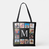 Aangepast fotocollage, speciaal aangepast zwart tote bag (Achterkant)