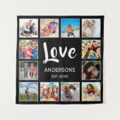 Aangepast fotocollage, speciaal aangepast zwart wandkleed (Voorkant)