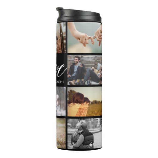 Aangepast fotocollage Valentijn voor moderne liefd Thermosbeker (Geroteerd rechts)