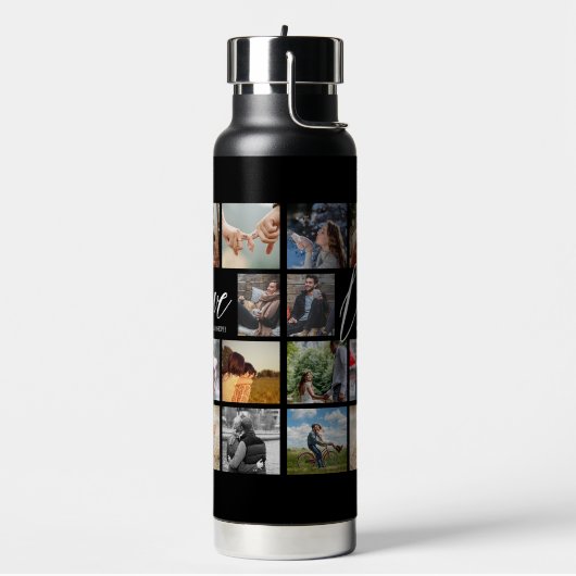 Aangepast fotocollage Valentijn voor moderne liefd Waterfles (Links)